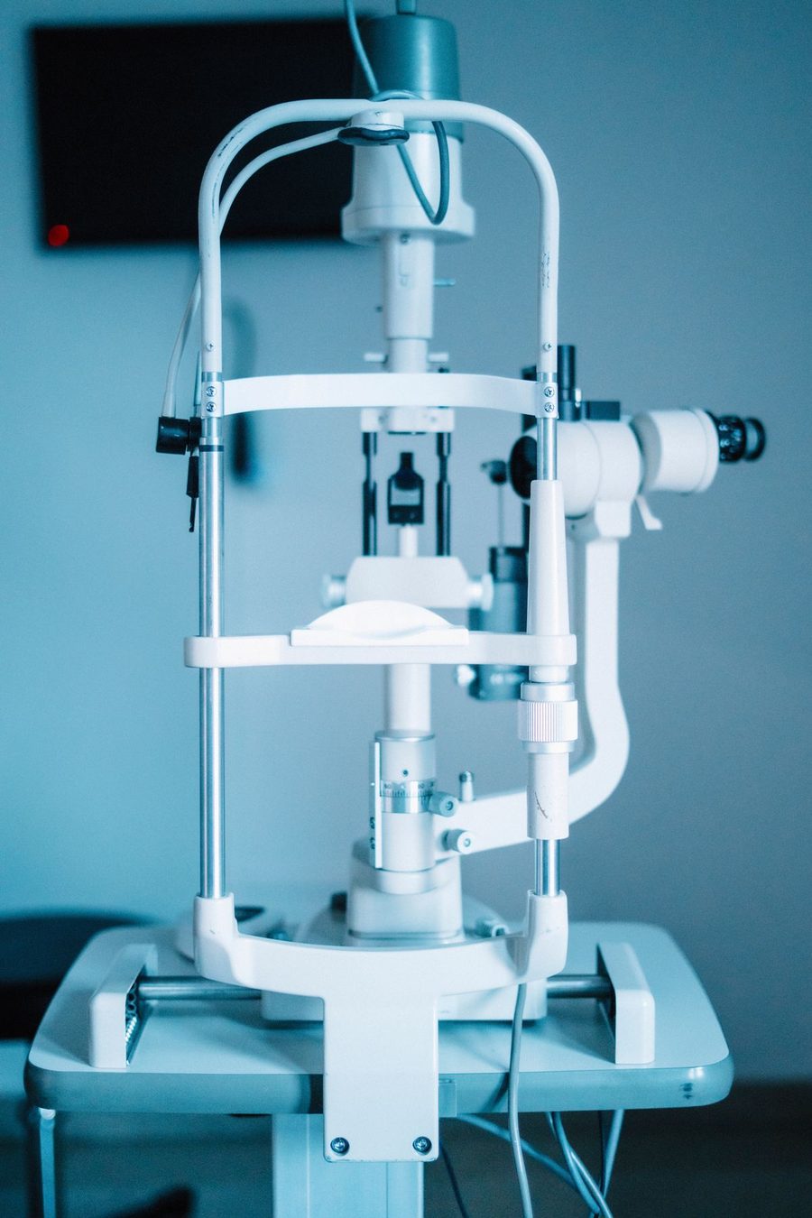 A slit lamp, an instrument used in eye examinations (illustrative stock photo)